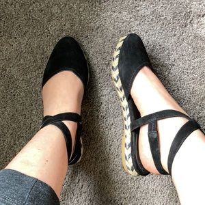 Coach black strappy espadrilles